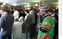 Members pray at the Abubakar As Saddique Islamic Center in Minneapolis, Minnesota