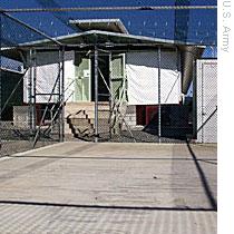A Camp Delta recreation and exercise area at Guantanamo Bay, Cuba