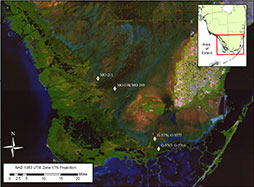 Map of realtime groundwater data stations in south Florida