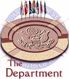 Link to The Department page - clickable image is drawing of stylized Department seal and flags
