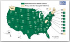 Image: WNV activity map for 2005