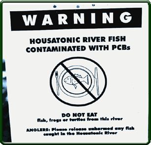 Warning sign near the Housatonic River