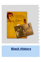 Philatelic and related retail products for Black History Month.