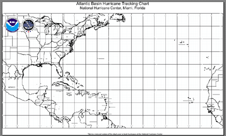 Mini Atlantic Basin Hurricane Tracking Chart. Click here for the large PDF