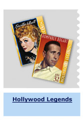 Merchandise and Collectibles related to the Legends of Hollywood stamp series and other stars of Hollywood