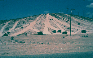 Scarred hillside near Palm Springs, California