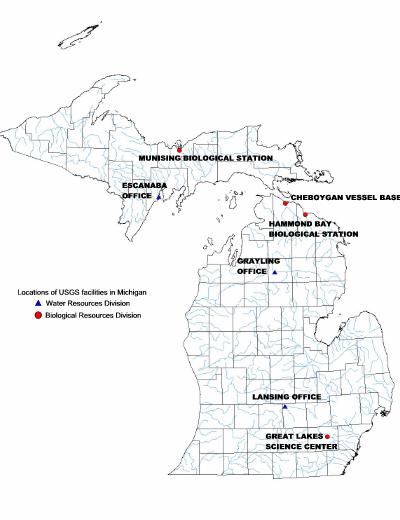 Locations of Michiga
n USGS Offices