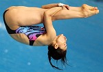 Guo Jingjing of China during the women's 3m springboard diving final