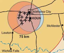 Inset of Oklahoma Lightning Mapping Array map