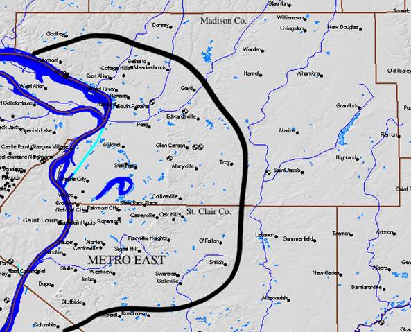 Map of the St. Louis Metro East Area