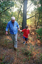 Walking in the woods