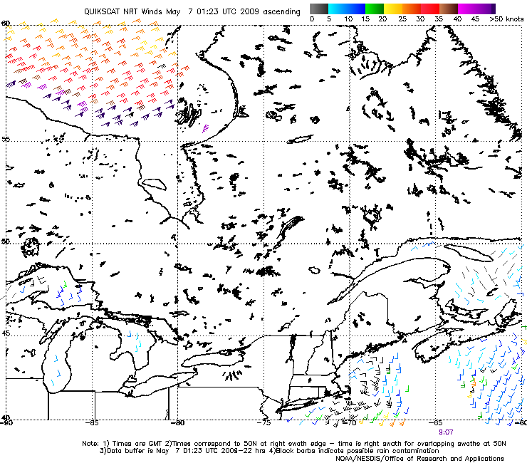 QuikSCAT Map for Station SBIO1