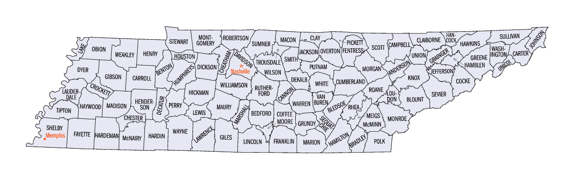 Tennessee map