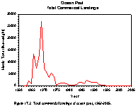 Figure 17.2.  Total commercial landings of ocean pout, 1962-2004.