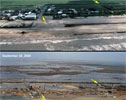 before-and-after photo showing coastal change