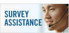 Survey Assistance section including E-Survey, E-Survey Services, Survey Forms Downloads, Enquiries and FAQ