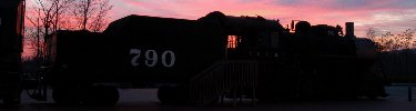 Illinois Central 790 with a December sunset. NPS Photo, Ken ganz