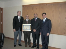 Photo of Dr. Daniel Blake, Dr. Rafi Efrat, Rachid Sayouty, and Israel Hernandez.