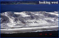 oblique aerial photograph of middle of Assateague Island National Seashore looking west