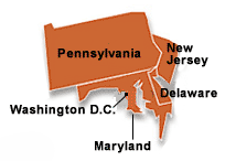 Map of Philadelphia Region