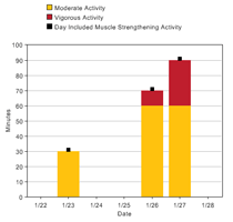sample graph of daily activity totals