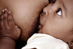 an infant breastfeeding