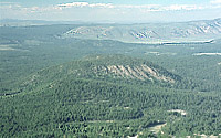 View toward the northeast from atop Mammoth Mountain, Long Valley Caldera, California