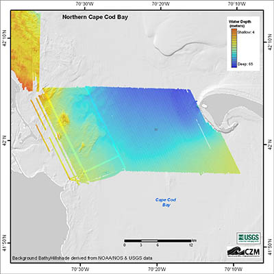 Map showing Northern Cape Cod Bay survey area.