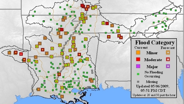 View of forecast river conditions