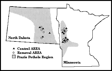 Map showing removal and control AREA's in the PPR