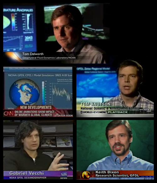 [Members of the NOAA GFDL Climate Change, Variability, and Prediction Group communicating about climate science via electronic media] 