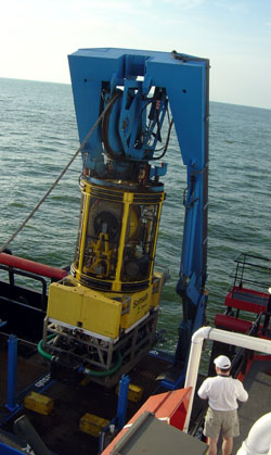 Deploying and ROV to examine deep water wrecks