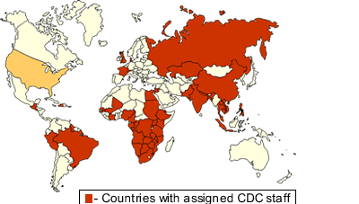 World map of oversea assignee locations