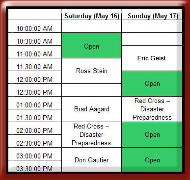 Presentation schedule