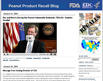 Peanut Product Recall Blog screencap