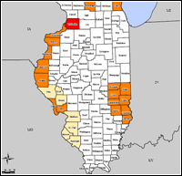 Map of Declared Counties for Disaster 1771