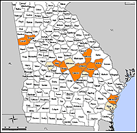 Map of Declared Counties for Disaster 1761