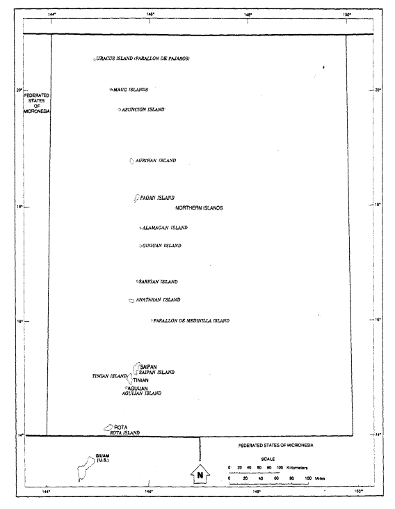 Map of Guam and The Commonwealth of the Northern Mariana Islands