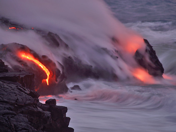 Entry just southwest of point of eastern Banana delta, Kilauea volcano, Hawai'i