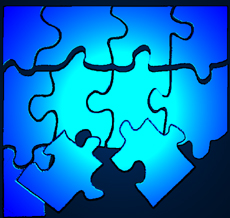Illustration of a puzzle with pieces breaking off