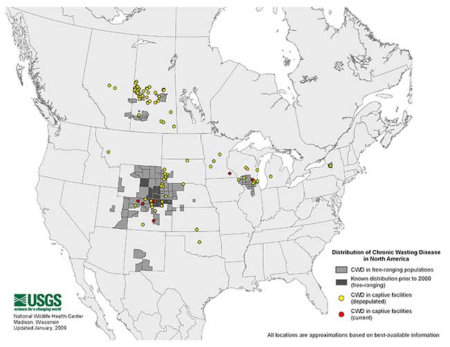 North America CWD Map