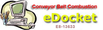Conveyor Belt Combustion Toxicity and Smoke Density  Electronic Docket