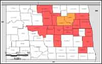 Map of Declared Counties for Disaster 1334