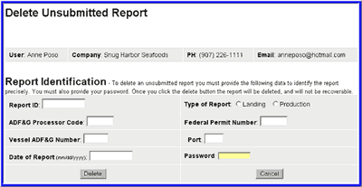 delete unsubmitted report example