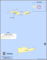 Map of Declared Counties for Disaster 1503