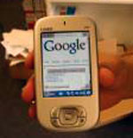 The Google Internet search engine as seen on a cell phone