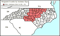 Map of Declared Counties for Disaster 1312