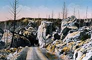 The Mammoth Hoodoos in an historic photo on an old postcard.