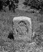 close view of a stone marker