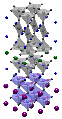 Crystal and magnetic structure at the interface between a superconducting and ferromagnetic oxide.